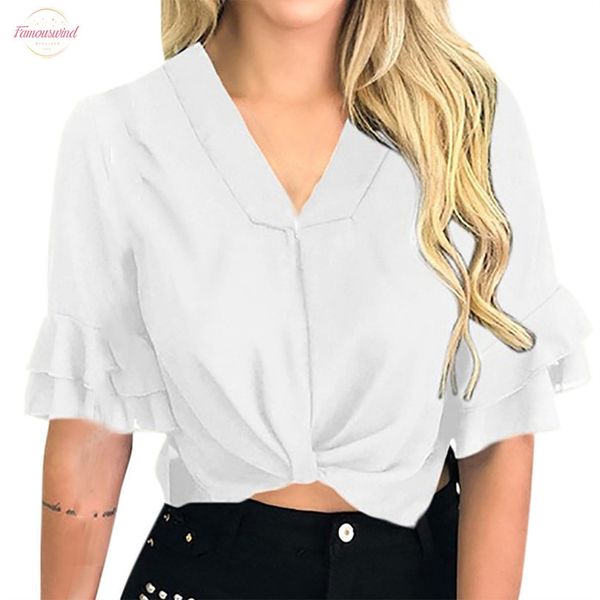 sagace womens blouse ladies v neck solid short sleeve fold pullover crop blouse women casual shirt, White
sagace womens blouse ladies v neck solid short sleeve fold pullover crop blouse women casual shirt, White