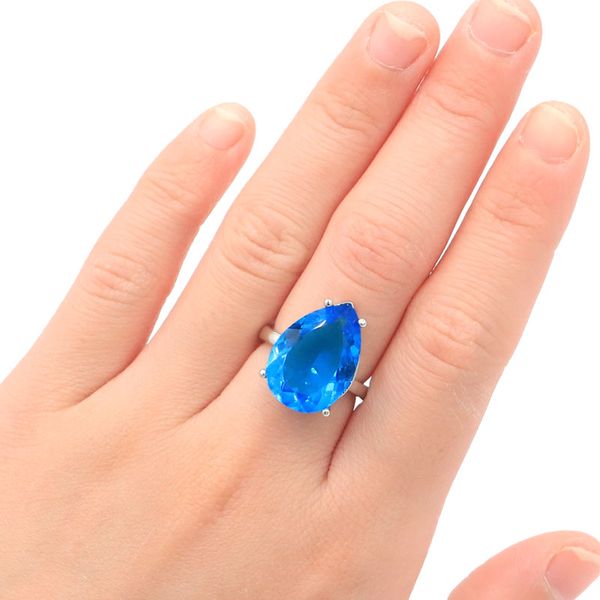 18x13mm 7.5 #sell drop shape gemstone paris blue z woman's weddingsilver ring, Golden;silver
18x13mm 7.5 #sell drop shape gemstone paris blue z woman's weddingsilver ring, Golden;silver