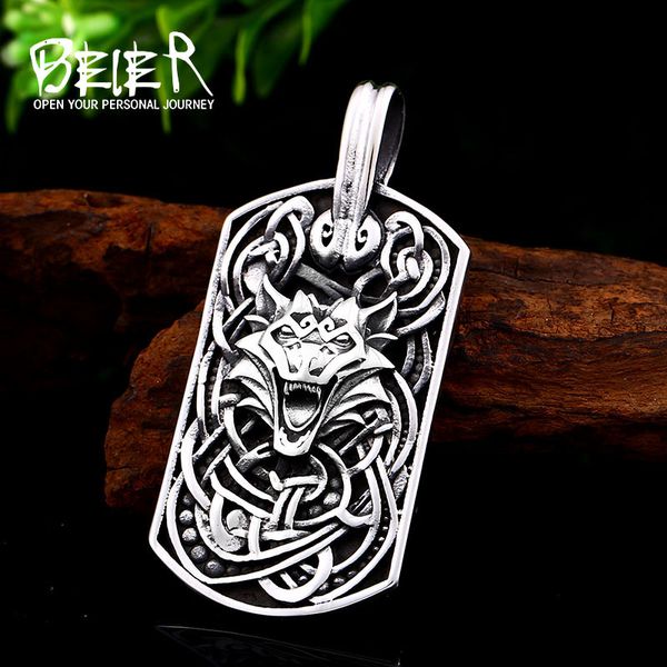 beier lucky gift 316l stainless steel viking wolf head pendant necklace nordic bodyguard symbol fashion animal jewelry bp8-453, Silver
beier lucky gift 316l stainless steel viking wolf head pendant necklace nordic bodyguard symbol fashion animal jewelry bp8-453, Silver