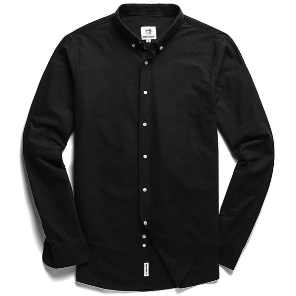 men's oxford 100 cotton long sleeve button down casual comfort solid color dress shirts for men, White;black
men's oxford 100 cotton long sleeve button down casual comfort solid color dress shirts for men, White;black