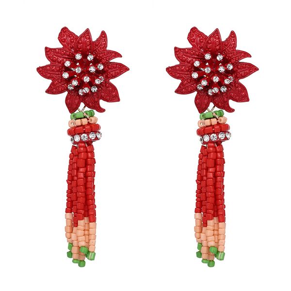 new design multi colors drop earrings female bohemia red flower beads with tassel earrings for women, Golden
new design multi colors drop earrings female bohemia red flower beads with tassel earrings for women, Golden