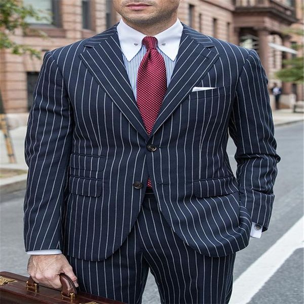 single breasted navyl blue stripe men suit for wedding custom made business tuxedo slim fit blazer men jacket for prom party, White;black
single breasted navyl blue stripe men suit for wedding custom made business tuxedo slim fit blazer men jacket for prom party, White;black