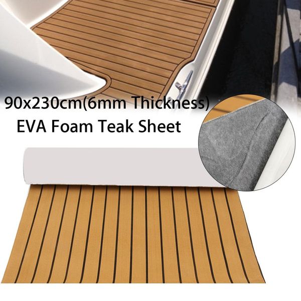 

90x230cm self-adhesive eva 6mm marine boat synthetic flooring eva foam yacht teak decking sheet car carpet floor mat gold black