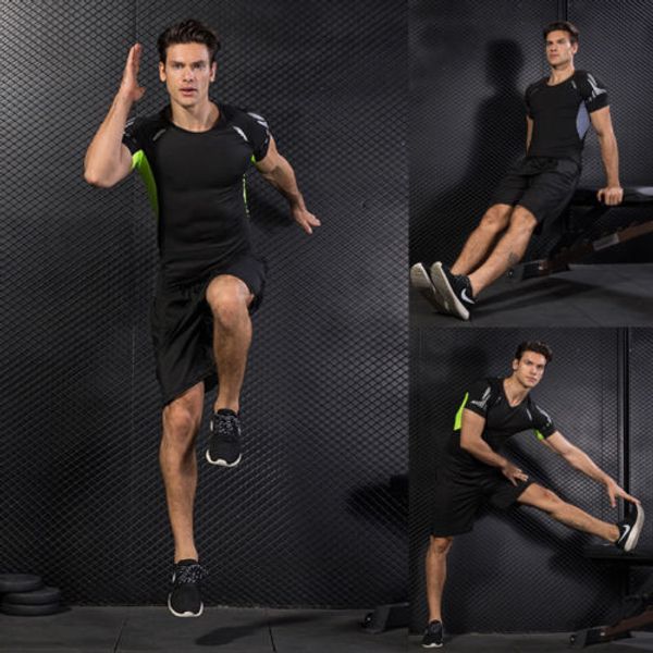 2018 summer mens training shirt short sleeve tight running sportwear quick-drying sport 2pcs tracksuit sweat suit uk, Black;blue
2018 summer mens training shirt short sleeve tight running sportwear quick-drying sport 2pcs tracksuit sweat suit uk, Black;blue