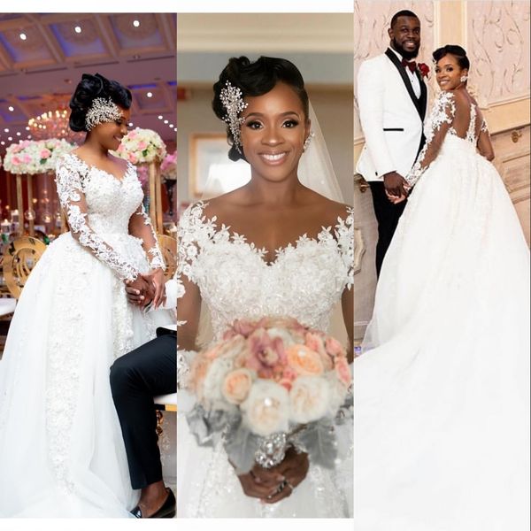 arabic new a line wedding dresses jewel neck sheer long sleeves lace appliques crystal beads flowers ball gown formal bridal gowns, White
arabic new a line wedding dresses jewel neck sheer long sleeves lace appliques crystal beads flowers ball gown formal bridal gowns, White