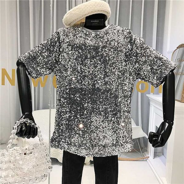 new fashion spring glittering sequin short sleeve t-shirt women's korean round neck loose pullover leisure shirts, White
new fashion spring glittering sequin short sleeve t-shirt women's korean round neck loose pullover leisure shirts, White