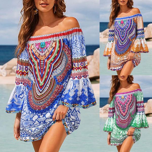 casual dresses 2021 women floral dress trumpet sleeves off shoulder mini fashion loose slash neck summer sundress, Black;gray
casual dresses 2021 women floral dress trumpet sleeves off shoulder mini fashion loose slash neck summer sundress, Black;gray