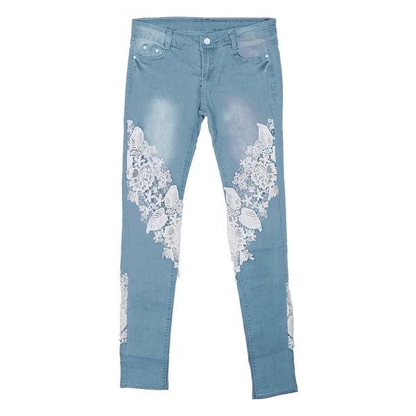 kenancy light-colored women sheath jeans side flower lace stitching female denim trousers high waist femme skinny pencil pants, Blue
kenancy light-colored women sheath jeans side flower lace stitching female denim trousers high waist femme skinny pencil pants, Blue