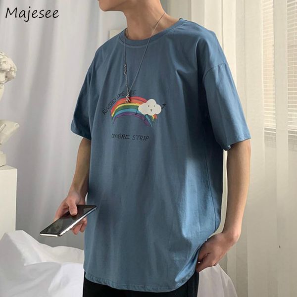 t-shirts men half sleeve rainbow printed o-neck chic simple tees mens harajuku all-match leisure plus size 3xl oversize ulzzang, White;black
t-shirts men half sleeve rainbow printed o-neck chic simple tees mens harajuku all-match leisure plus size 3xl oversize ulzzang, White;black