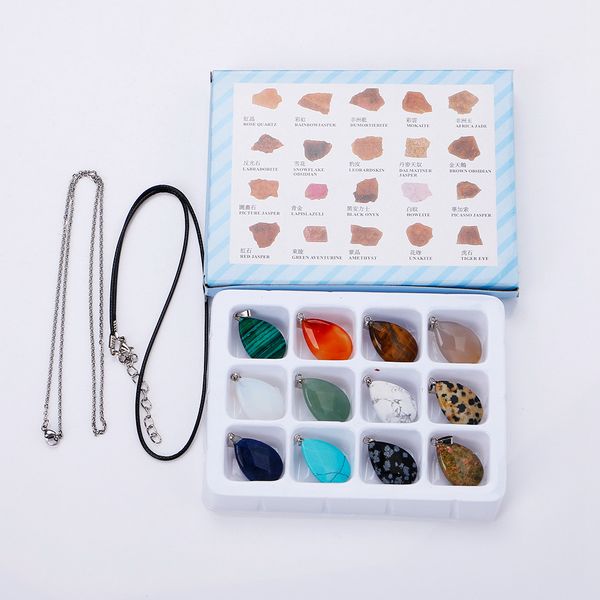 natural stone necklace pendant semi-precious stone fashion drop pendant box for jewelry diy necklace accessories 12pcs/box, Bronze;silver
natural stone necklace pendant semi-precious stone fashion drop pendant box for jewelry diy necklace accessories 12pcs/box, Bronze;silver