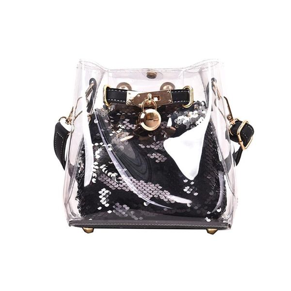 women's bag transparent messenger bag sequins joker jelly shoulder casual female bags sacoche femme g
women's bag transparent messenger bag sequins joker jelly shoulder casual female bags sacoche femme g