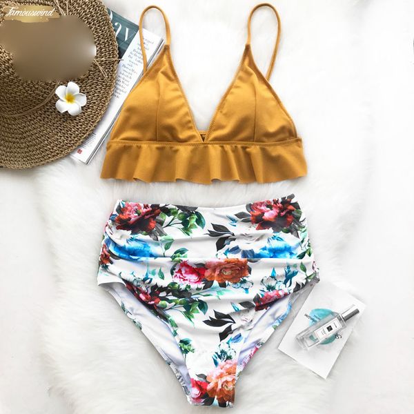rose ruffled bikini set women flora v neck high waisted 2019 piece swimsuit two girl beach bathing suit swimwear, White;black
rose ruffled bikini set women flora v neck high waisted 2019 piece swimsuit two girl beach bathing suit swimwear, White;black