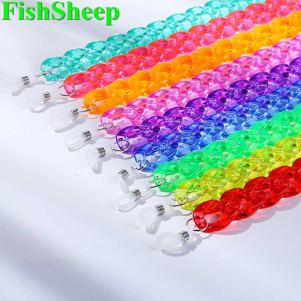 fishsheep 2020 chic neon color clear acrylic sunglasses chain adjustable reading glasses hanging neck chains strap accessories, Silver
fishsheep 2020 chic neon color clear acrylic sunglasses chain adjustable reading glasses hanging neck chains strap accessories, Silver