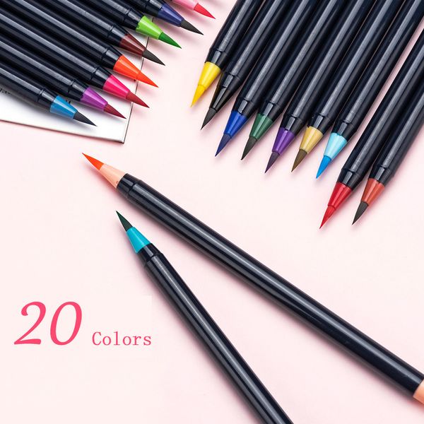 20 colors ink soft calligraphy brush pen drawing watercolor brush pen painting lettering art markers office school art supplies, Black;red
20 colors ink soft calligraphy brush pen drawing watercolor brush pen painting lettering art markers office school art supplies, Black;red