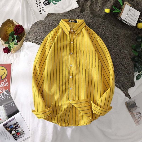 yellow striped casual retro shirts mens long sleeves street wear cotton couple loose korean man shirts clothes men, White;black
yellow striped casual retro shirts mens long sleeves street wear cotton couple loose korean man shirts clothes men, White;black