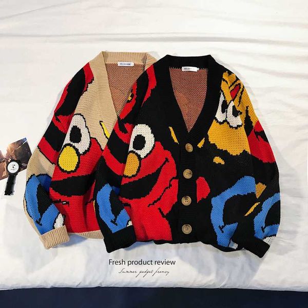 2020 spring new korean couple literary neutral lazy wind cartoon knitted bottom loose street casual sweater, White;black
2020 spring new korean couple literary neutral lazy wind cartoon knitted bottom loose street casual sweater, White;black