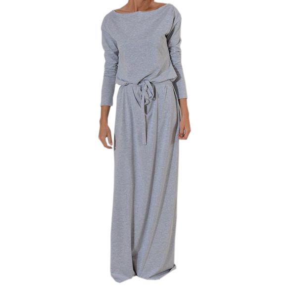 autumn women long maxi dress slash neck sashes winter dresses casual long sleeve solid dress casual plus size gv028, Black;gray
autumn women long maxi dress slash neck sashes winter dresses casual long sleeve solid dress casual plus size gv028, Black;gray