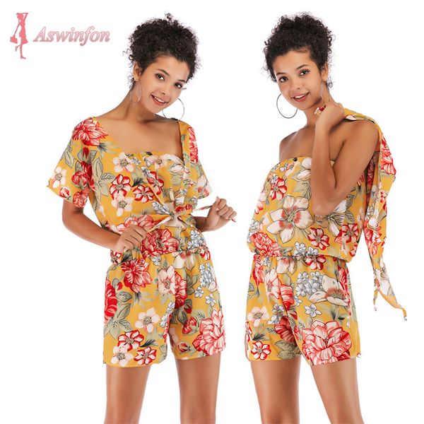 aswinfon summer short playsuits slash neck short sleeve off shoulder women loose leg casual print for ladies, Black;white
aswinfon summer short playsuits slash neck short sleeve off shoulder women loose leg casual print for ladies, Black;white