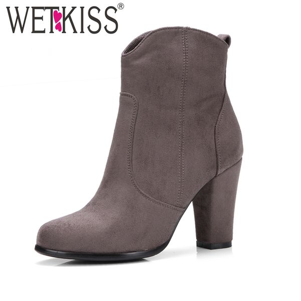 wetkiss 2019 new arrival ladies ankle boots women flock side zipper high heels boot female round toe autumn boots big size 34-43, Black
wetkiss 2019 new arrival ladies ankle boots women flock side zipper high heels boot female round toe autumn boots big size 34-43, Black