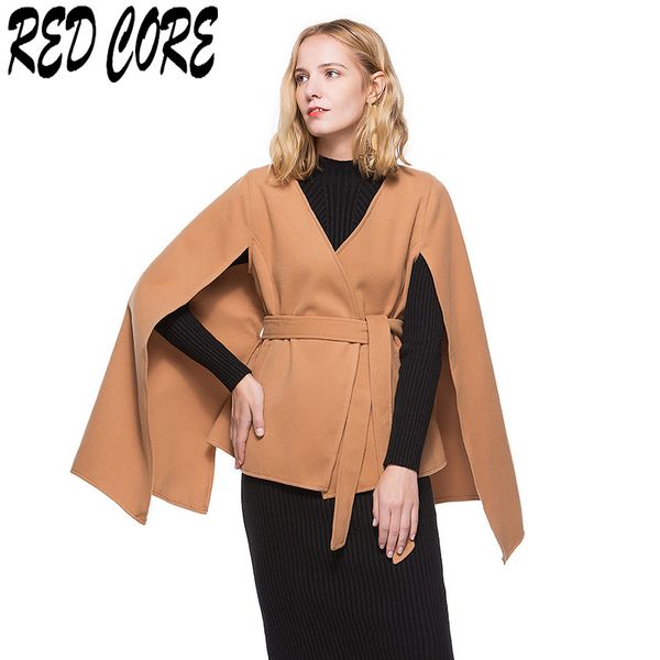women's wool & blends redcore autumn blend women solid coat plus size belt casual cloak fashion outwear female abrigos mujer ndy002, Black
women's wool & blends redcore autumn blend women solid coat plus size belt casual cloak fashion outwear female abrigos mujer ndy002, Black