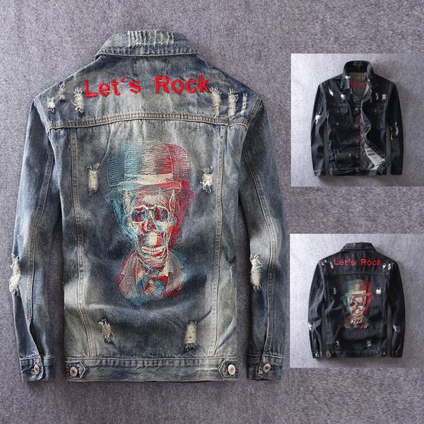 american street style fashion men jacket coats skull embroidery ripped denim jacket men ship hop biker jaqueta masculina, Black;brown
american street style fashion men jacket coats skull embroidery ripped denim jacket men ship hop biker jaqueta masculina, Black;brown