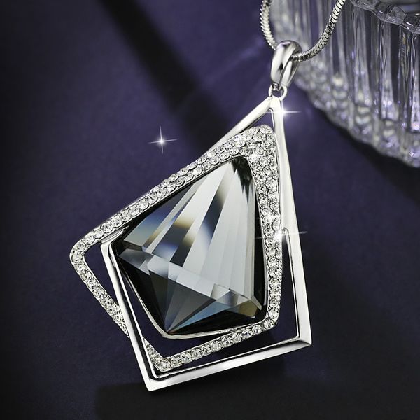classic grey stone sweater chain necklace for women shopping cross rhombus jewelry dress sweater accessories, Silver
classic grey stone sweater chain necklace for women shopping cross rhombus jewelry dress sweater accessories, Silver