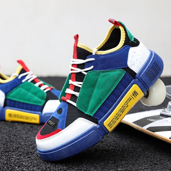 men's fashion sneakers 2019 new shoes street style ins popular sports net shoes cool stitching pu leather boys students boots, Black
men's fashion sneakers 2019 new shoes street style ins popular sports net shoes cool stitching pu leather boys students boots, Black