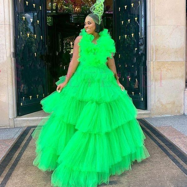 green cake skirts prom dresses tiered tulle pleats ball gown african cocktail party dress dubai african plus size evening gowns, Black
green cake skirts prom dresses tiered tulle pleats ball gown african cocktail party dress dubai african plus size evening gowns, Black