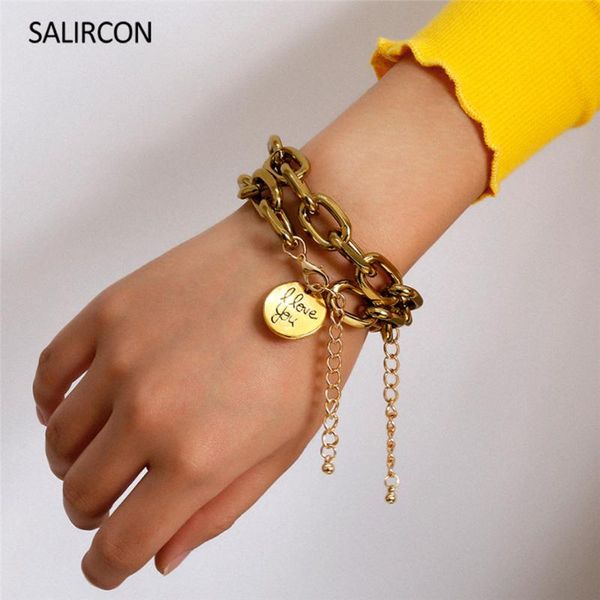 salircon 2pcs steampunk i love you charm bracelet bangle set for women vintage cuban chain chunky gold color bracelet jewelry, Black
salircon 2pcs steampunk i love you charm bracelet bangle set for women vintage cuban chain chunky gold color bracelet jewelry, Black