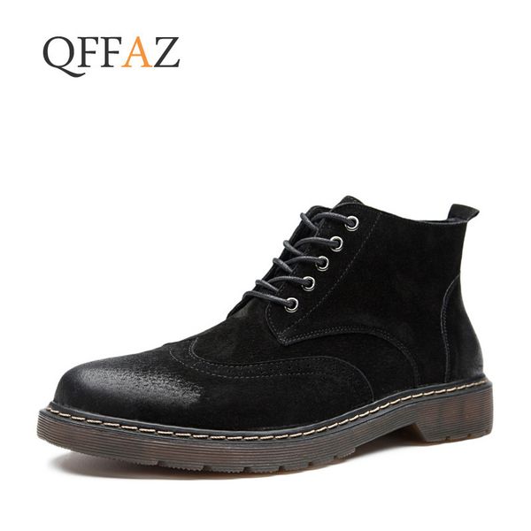 qffaz genuine leather men boots spring autumn ankle boots riding outdoor working men shoes, Black
qffaz genuine leather men boots spring autumn ankle boots riding outdoor working men shoes, Black