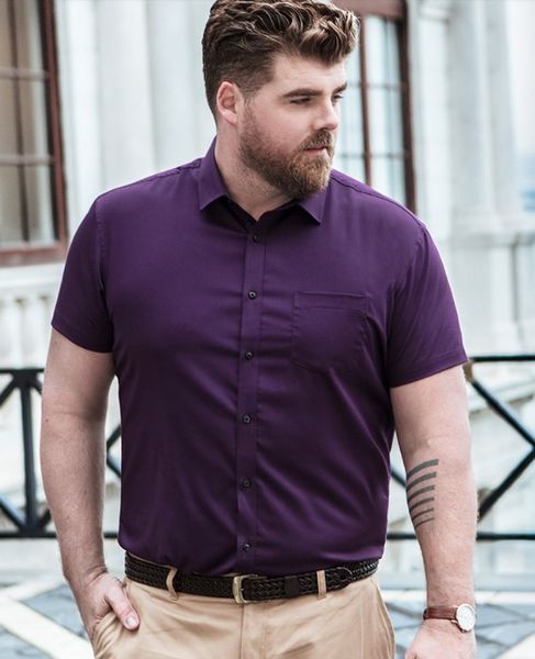 men's clothing cotton short-sleeved shirt blouse fat shirt plus size 5xl, White;black
men's clothing cotton short-sleeved shirt blouse fat shirt plus size 5xl, White;black