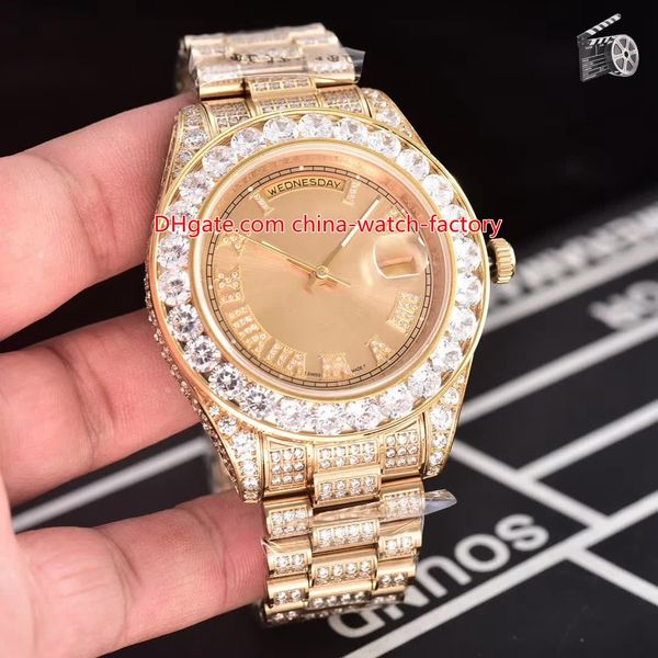 7 style perpetual 40mm day-date 18k gold full diamond bezel bracelet roman dial cal.2836 movement automatic watch mens watches, Slivery;brown
7 style perpetual 40mm day-date 18k gold full diamond bezel bracelet roman dial cal.2836 movement automatic watch mens watches, Slivery;brown