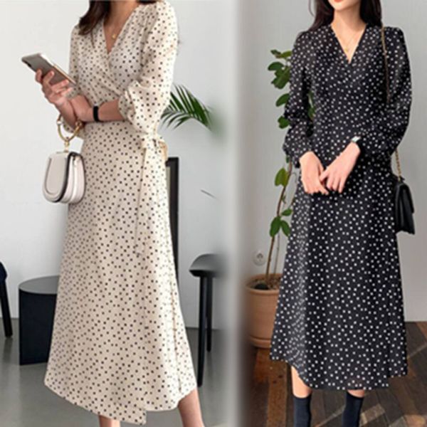 New Design 2019 Spring Women Dresses Plus Size XL- 5XL Long Sleeve Ladies Robe Slim Dot Sashes Vestidos Brand V-Neck Clothes
New Design 2019 Spring Women Dresses Plus Size XL- 5XL Long Sleeve Ladies Robe Slim Dot Sashes Vestidos Brand V-Neck Clothes