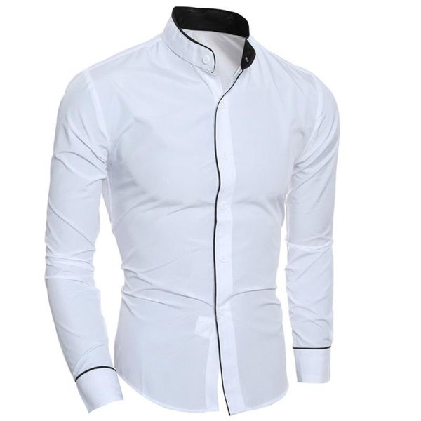 work office formal shirt men personality white shirt men's casual slim long-sleeved camisa masculina manga longa, White;black
work office formal shirt men personality white shirt men's casual slim long-sleeved camisa masculina manga longa, White;black