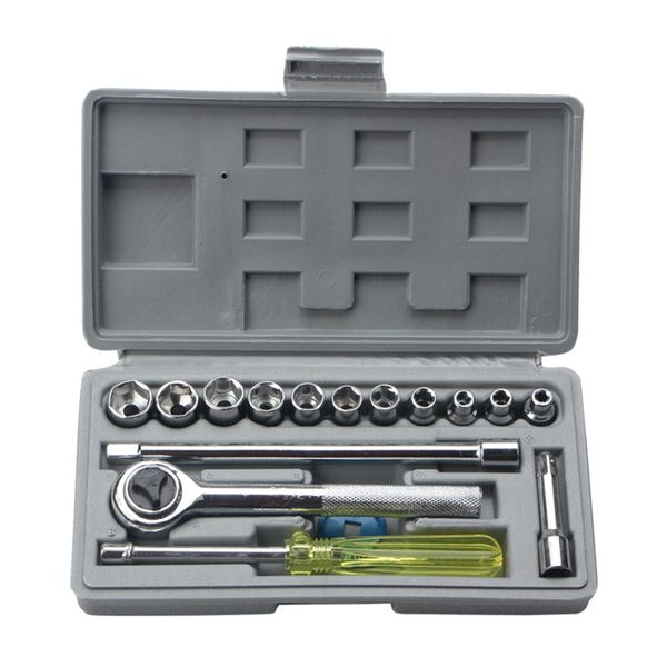 17pcs/set hexagonal sleeve nut wrench set hardware repairing tool set xjs789