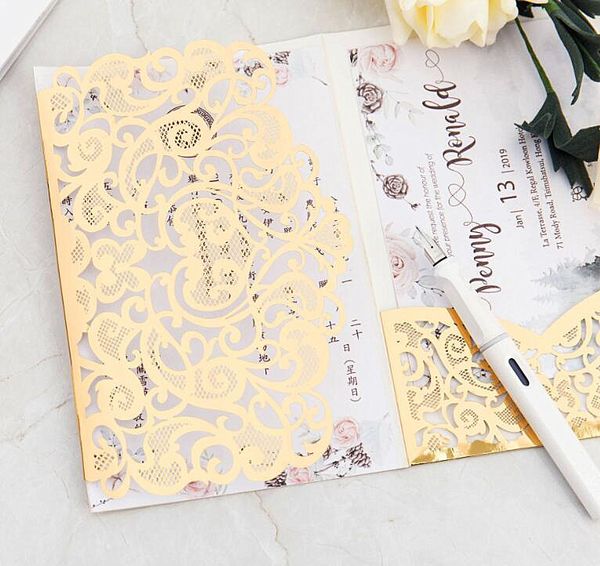 greeting cards wedding laser cut pocket wedding invitations flower customized marriage birthday invitation card(no inner no envelope), Black
greeting cards wedding laser cut pocket wedding invitations flower customized marriage birthday invitation card(no inner no envelope), Black