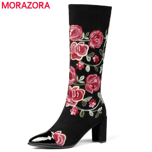 morazora 2020 fashion brand knee high boots women genuine leather flock embroider high heels boots party wedding shoes ladies, Black
morazora 2020 fashion brand knee high boots women genuine leather flock embroider high heels boots party wedding shoes ladies, Black