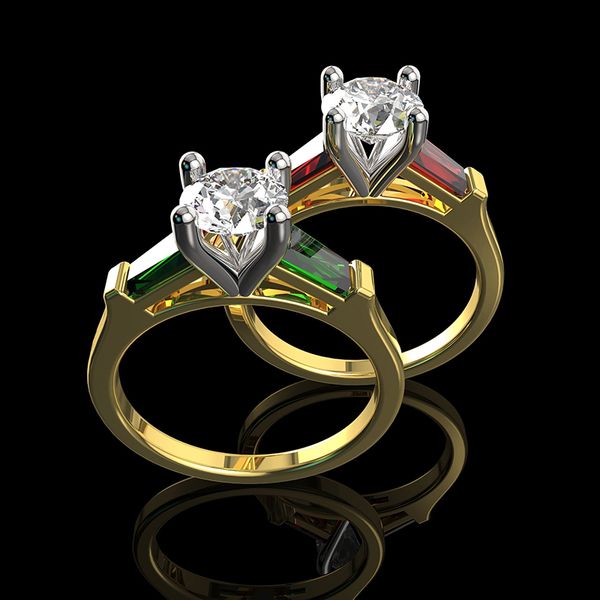 fashion rings for women red and green zircon inlaid gold color piercing zinc alloy high-end ring design gift for girlfriend, Slivery;golden 
fashion rings for women red and green zircon inlaid gold color piercing zinc alloy high-end ring design gift for girlfriend, Slivery;golden