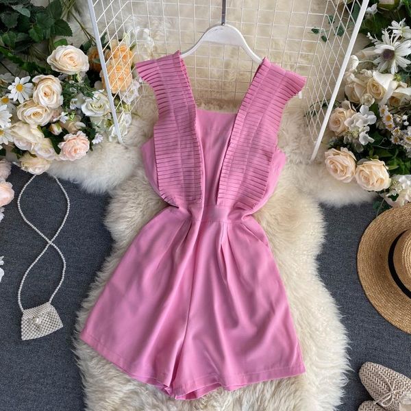 women's jumpsuits & rompers zcwxm retro square collar women organ pleated ruffles sleeveless jumpsuit summer streetwear wide leg short, Black;white
women's jumpsuits & rompers zcwxm retro square collar women organ pleated ruffles sleeveless jumpsuit summer streetwear wide leg short, Black;white