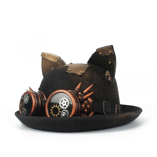 women men steampunk bowler hat patch gear glasses er hats fedora headwear cosplay billycock groom cat ear hat, Blue;gray
women men steampunk bowler hat patch gear glasses er hats fedora headwear cosplay billycock groom cat ear hat, Blue;gray
