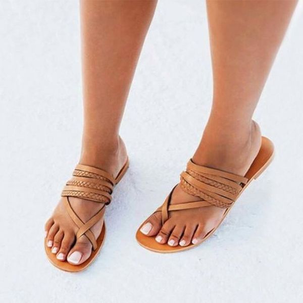 women summer beach sandals flats shoes woman slippers slides plus size flip thong gladiator sandalias mujer sapato feminino d974, Black