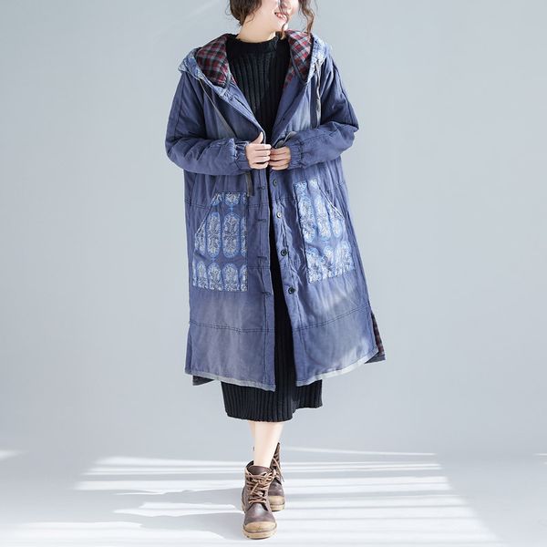 women hooded padded patchwork vintage parkas coat female loose outerwear plus size overcoat 2019 padded oat, Black
women hooded padded patchwork vintage parkas coat female loose outerwear plus size overcoat 2019 padded oat, Black