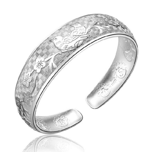 bangle fashion cute birds flower bracelet bangles elegant solid 925 sterling silver bracelets for women gift ay336, Black
bangle fashion cute birds flower bracelet bangles elegant solid 925 sterling silver bracelets for women gift ay336, Black