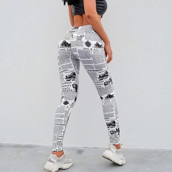 streetwear fashion women journal print stretch leggings 2019 high waist sport fitness legging running gym casual legging trouser, Black
streetwear fashion women journal print stretch leggings 2019 high waist sport fitness legging running gym casual legging trouser, Black