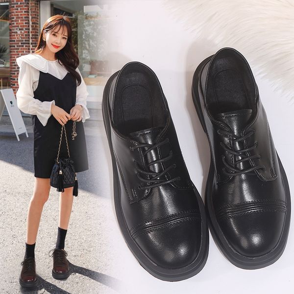 women casual woman platform shoes autumn oxfords women's modis shallow mouth round toe flats british style all-match fall, Black
women casual woman platform shoes autumn oxfords women's modis shallow mouth round toe flats british style all-match fall, Black