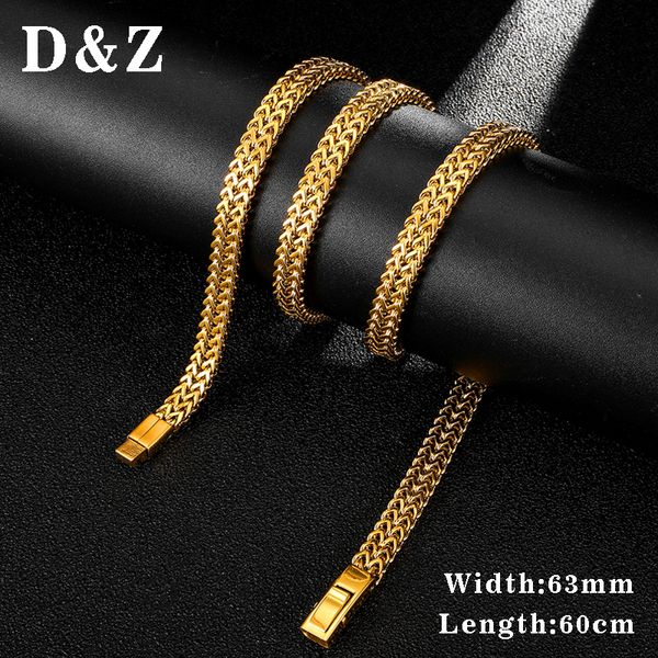 d&z 6.3mm gold color stainless steel flat link chain necklace for men's fashion jewelry wholesale bijoux, Silver
d&z 6.3mm gold color stainless steel flat link chain necklace for men's fashion jewelry wholesale bijoux, Silver