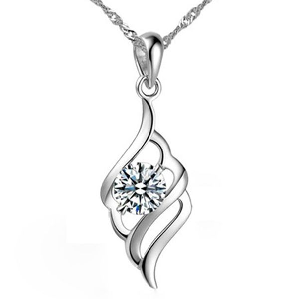

silver white gold cz pendant necklace sterling silver engagement jewellry for ladies last forever