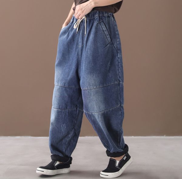 winter jeans women large size loose thicker fleece warm denim pants new drawstring spliced casual ladies all-match trousers 2019, Blue
winter jeans women large size loose thicker fleece warm denim pants new drawstring spliced casual ladies all-match trousers 2019, Blue