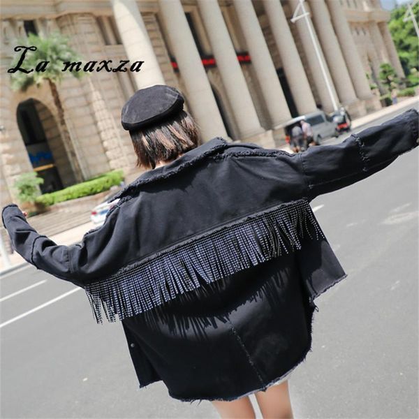 women winter denim jacket and coat tassel crop loose jeans women jackets 2018 bomber black jacket, Black;brown
women winter denim jacket and coat tassel crop loose jeans women jackets 2018 bomber black jacket, Black;brown