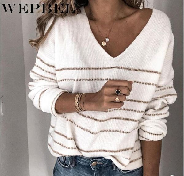 wepbel knitted sweater spring blouse ladies long sleeve pullover women casual solid color v neck plus size, White;black
wepbel knitted sweater spring blouse ladies long sleeve pullover women casual solid color v neck plus size, White;black